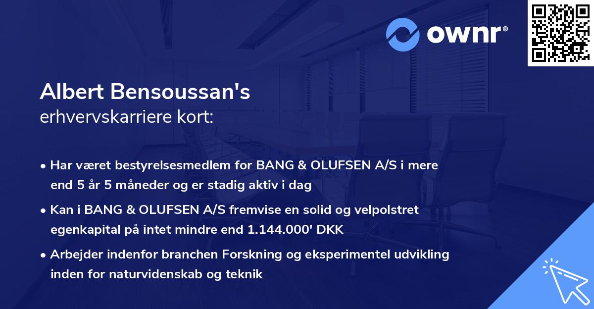 Albert Bensoussan's erhvervskarriere kort