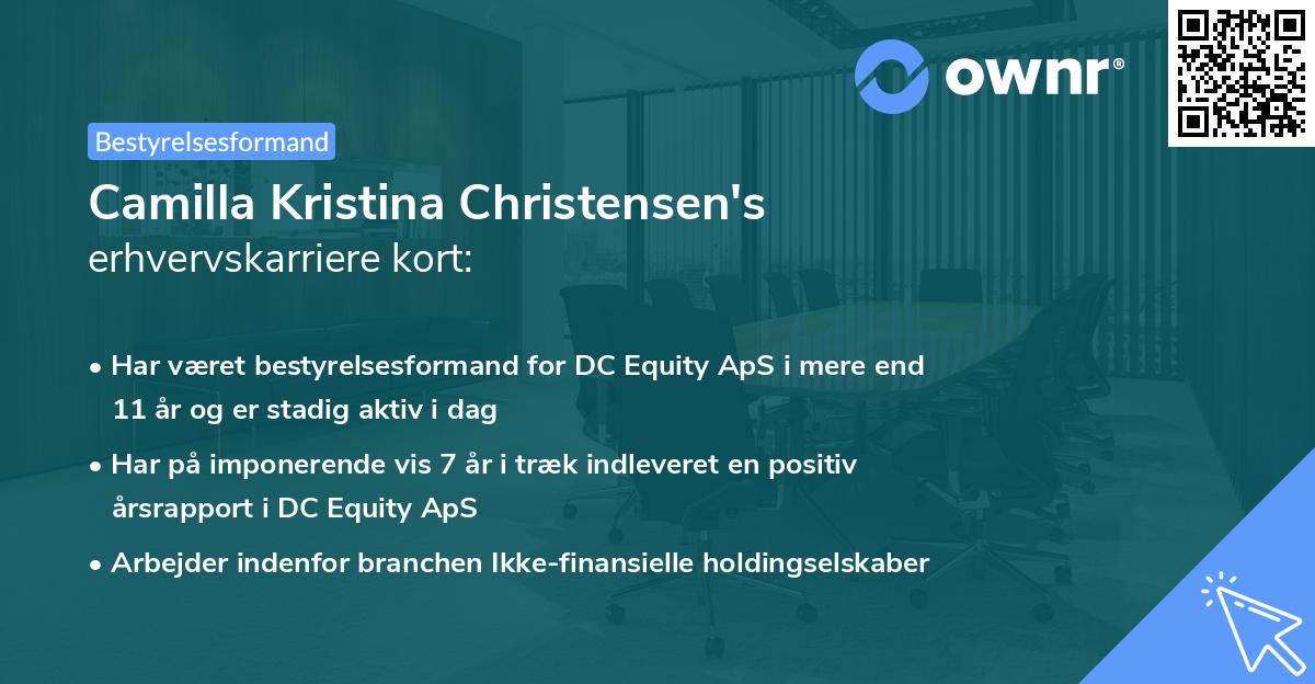 Camilla Kristina Christensen's erhvervskarriere kort