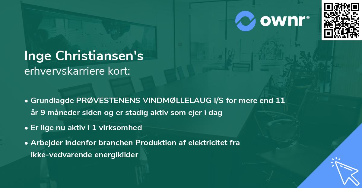 Inge Christiansen's erhvervskarriere kort
