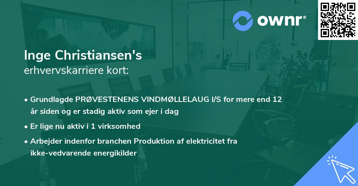 Inge Christiansen's erhvervskarriere kort