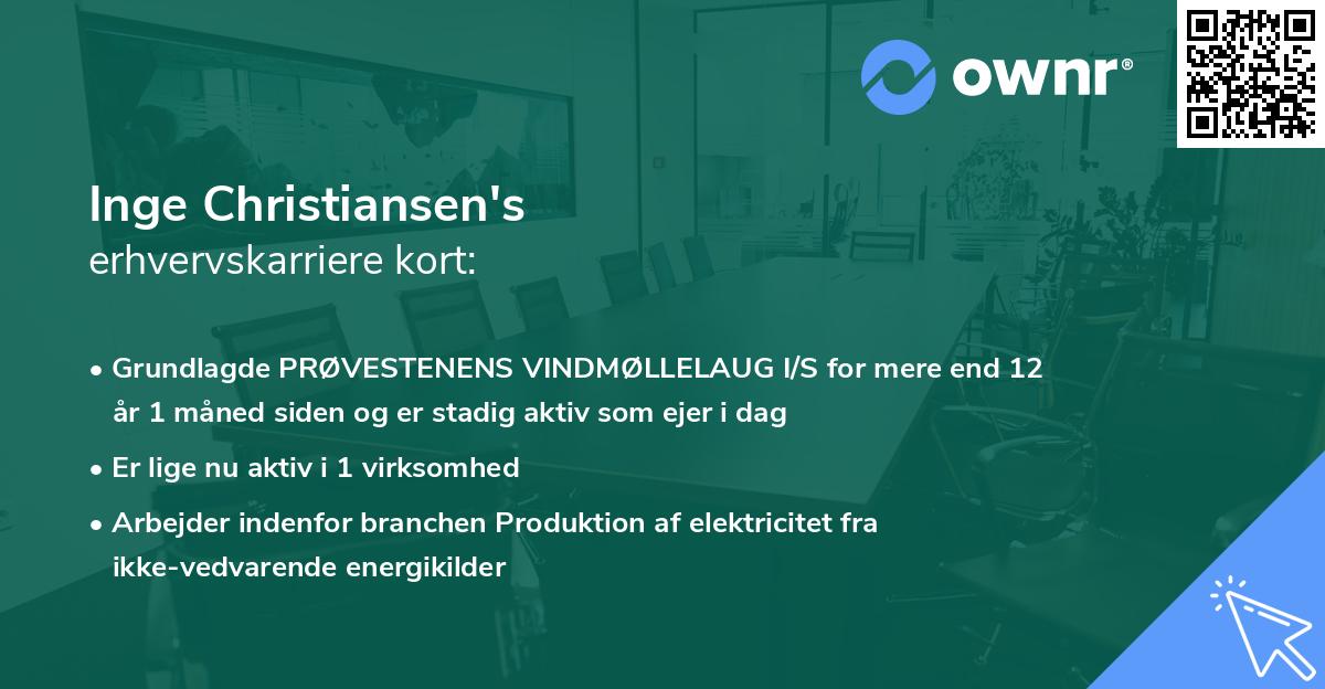 Inge Christiansen's erhvervskarriere kort