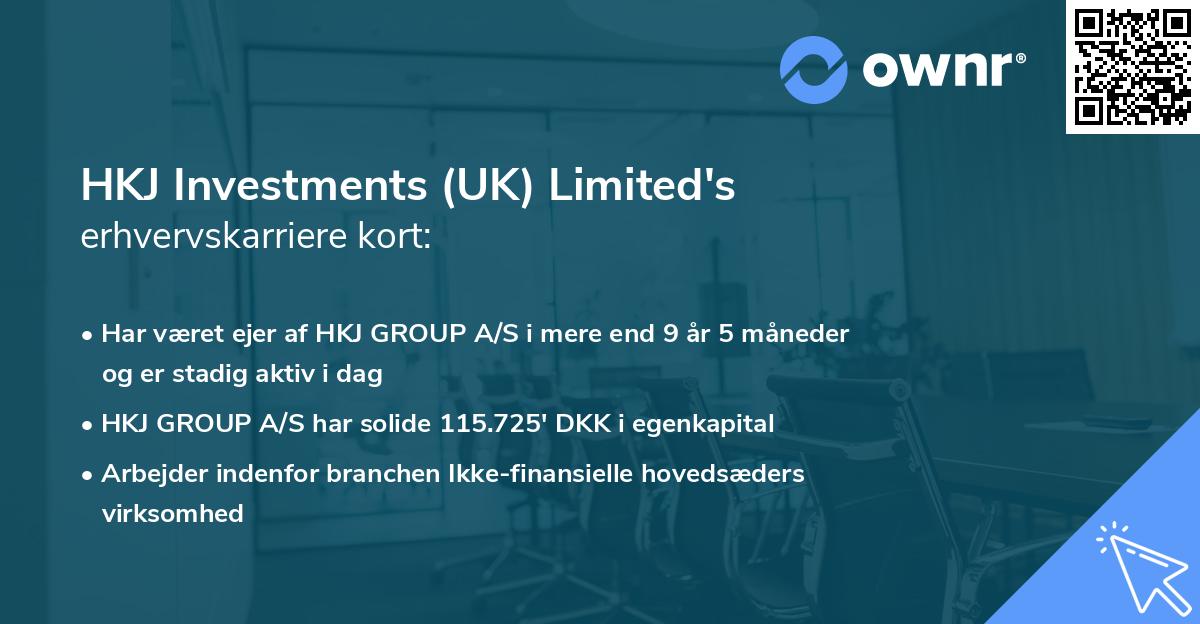 HKJ Investments (UK) Limited's erhvervskarriere kort