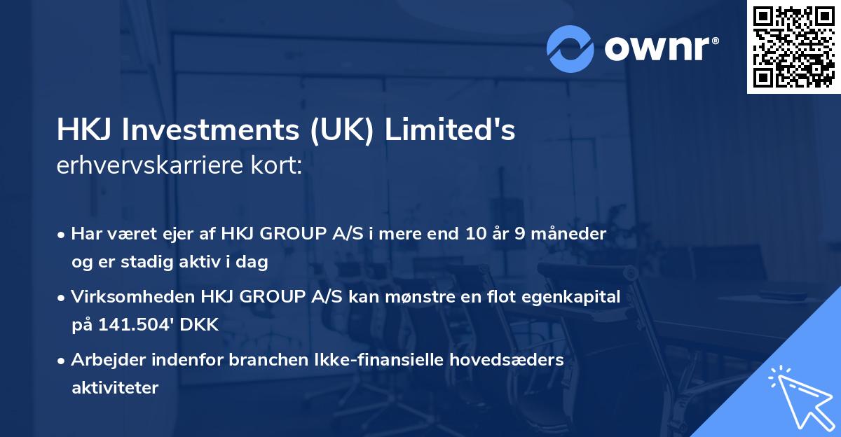 HKJ Investments (UK) Limited's erhvervskarriere kort
