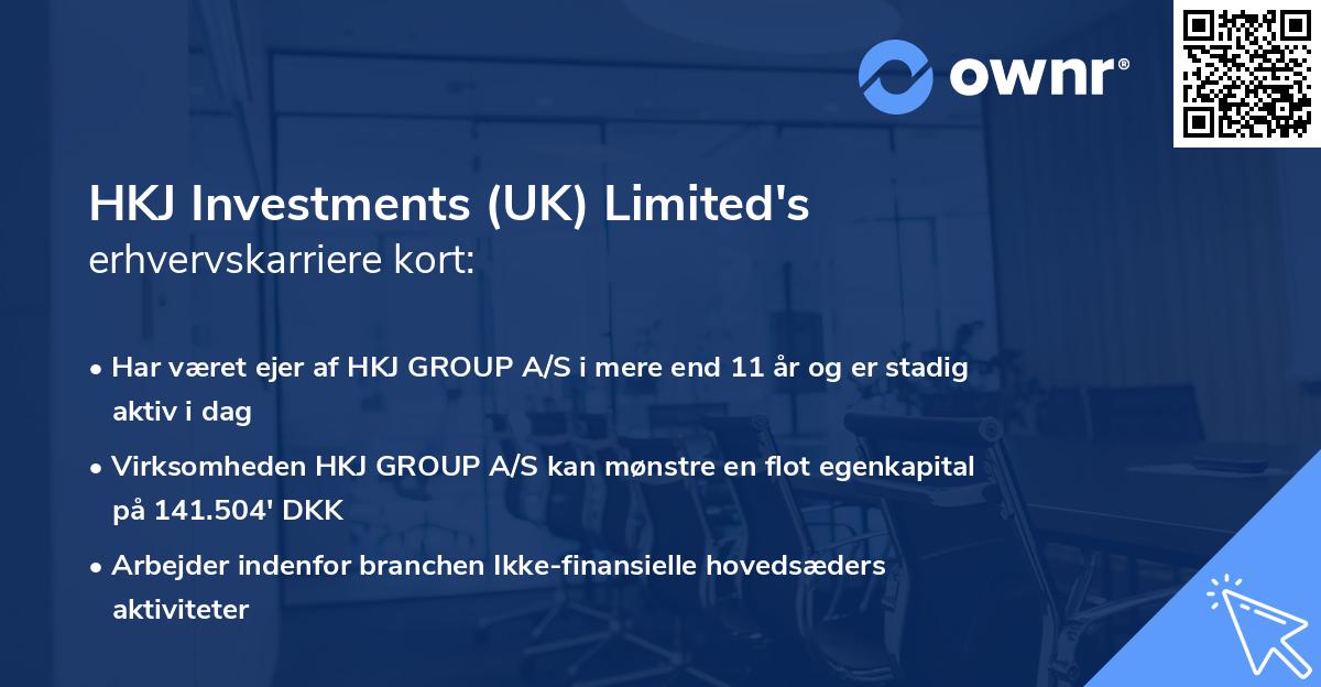 HKJ Investments (UK) Limited's erhvervskarriere kort