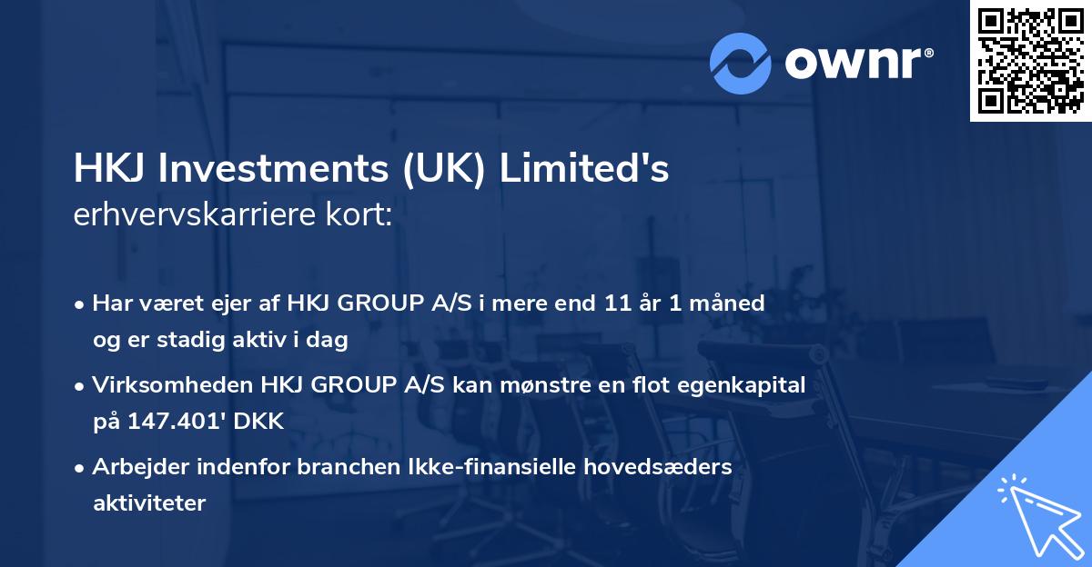 HKJ Investments (UK) Limited's erhvervskarriere kort