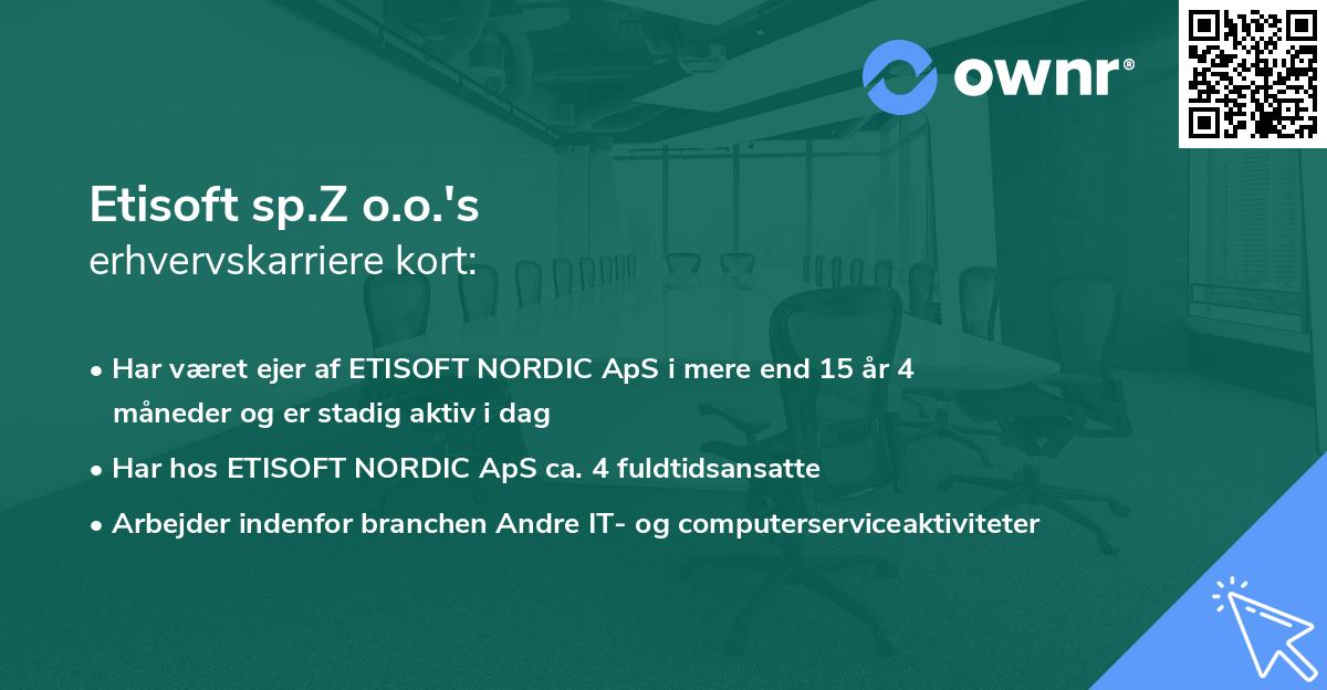 Etisoft sp.Z o.o.'s erhvervskarriere kort