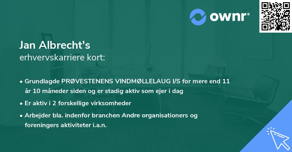Jan Albrecht's erhvervskarriere kort
