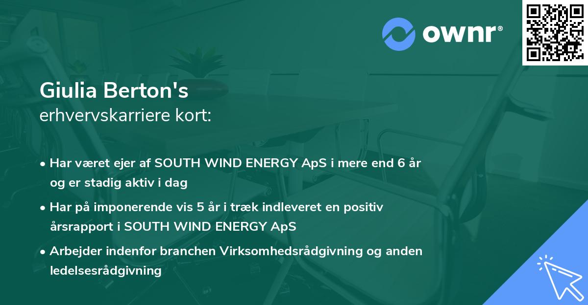 Giulia Berton's erhvervskarriere kort