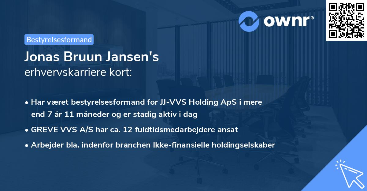 Jonas Bruun Jansen's erhvervskarriere kort