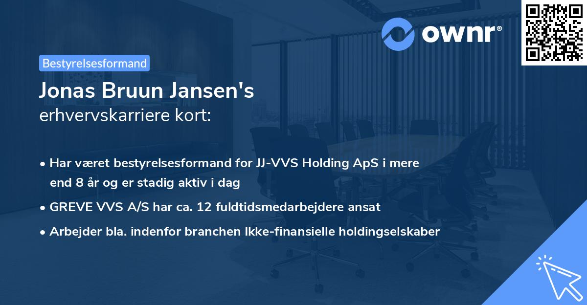 Jonas Bruun Jansen's erhvervskarriere kort
