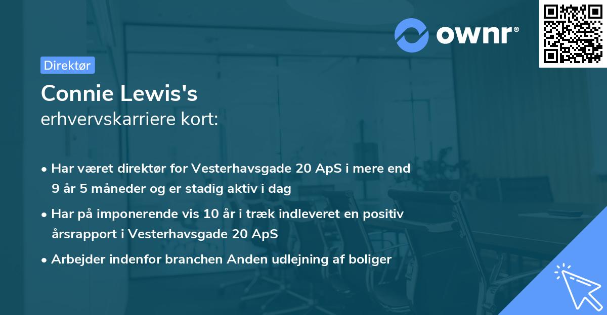Connie Lewis's erhvervskarriere kort