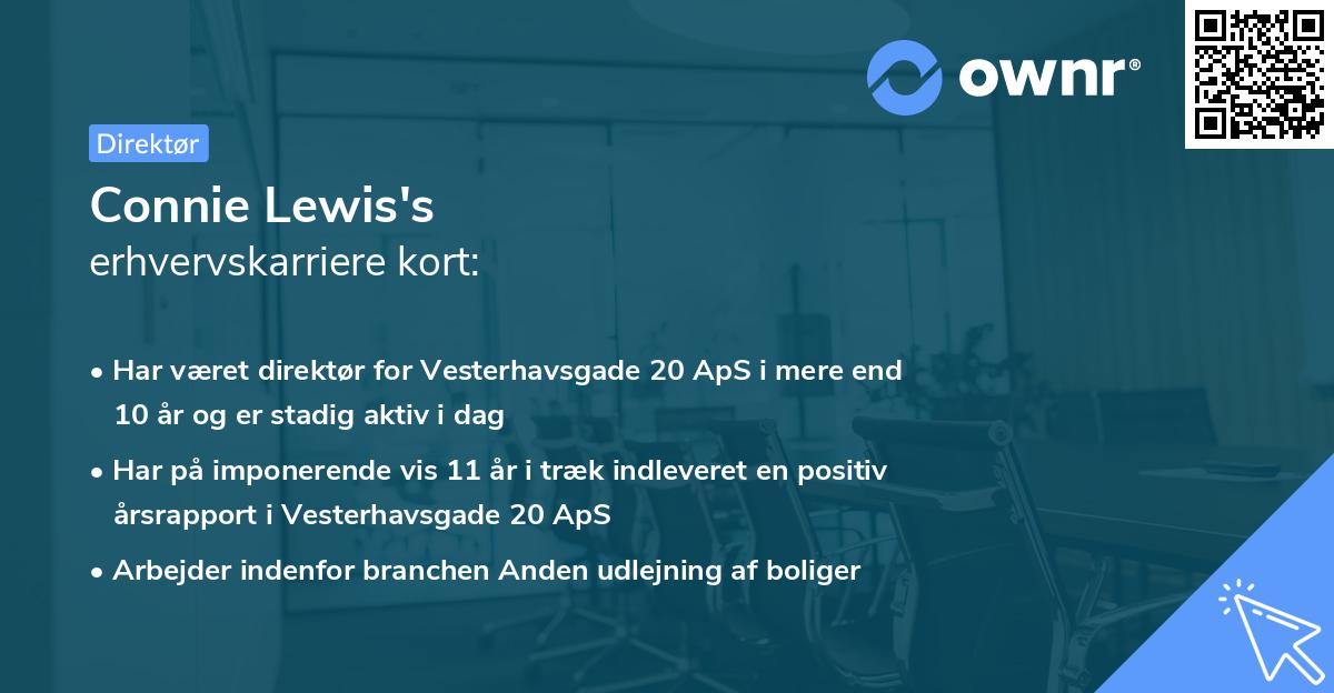 Connie Lewis's erhvervskarriere kort