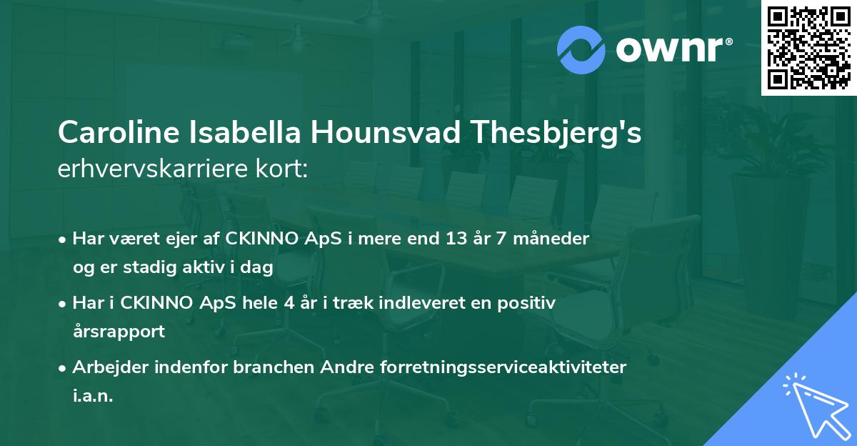 Caroline Isabella Hounsvad Thesbjerg's erhvervskarriere kort