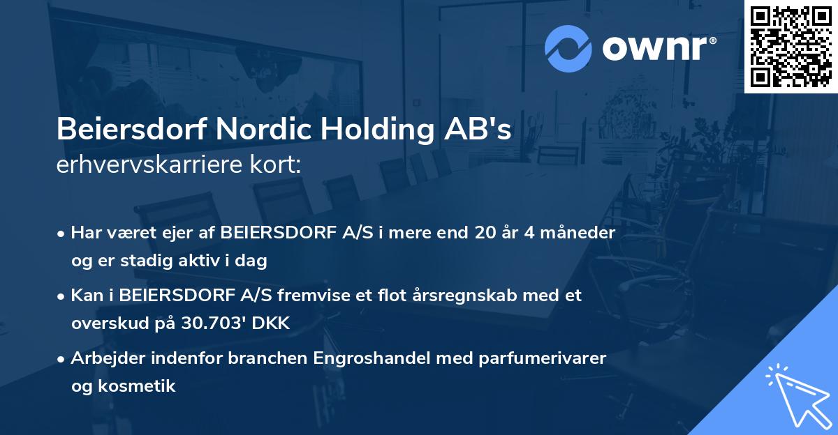 Beiersdorf Nordic Holding AB's erhvervskarriere kort