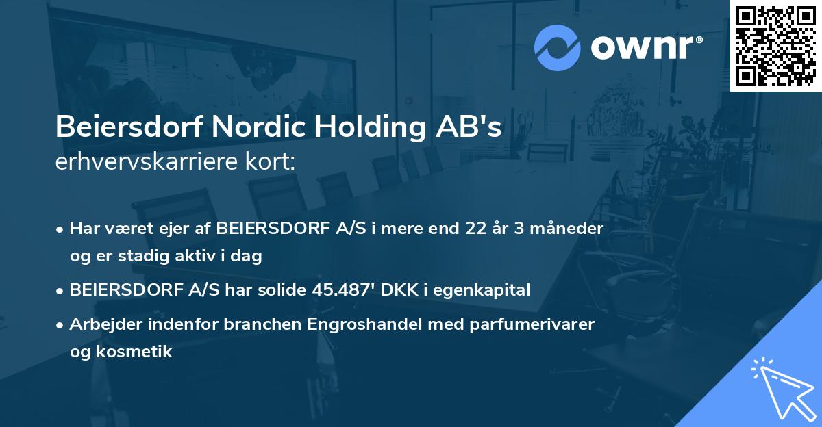 Beiersdorf Nordic Holding AB's erhvervskarriere kort