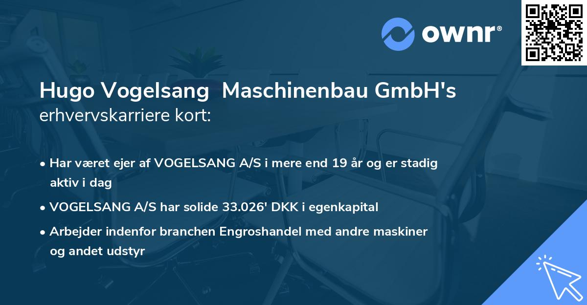 Hugo Vogelsang  Maschinenbau GmbH's erhvervskarriere kort