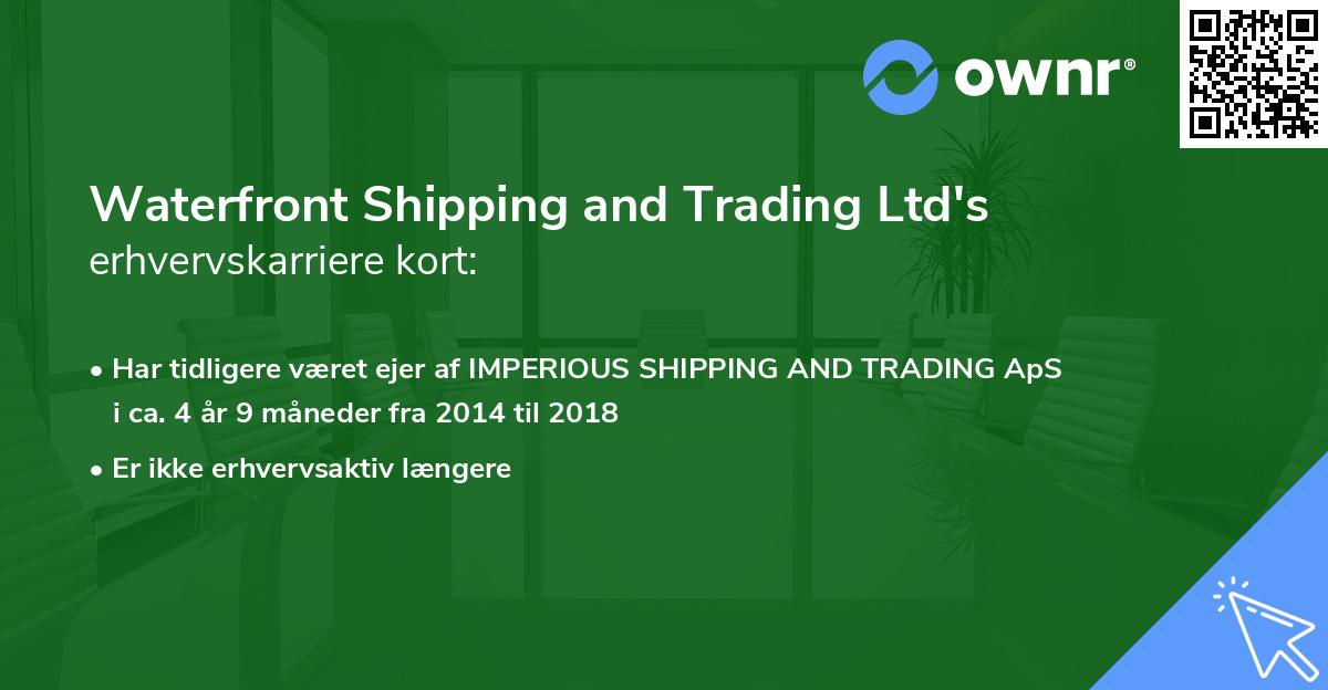 Waterfront Shipping and Trading Ltd's erhvervskarriere kort