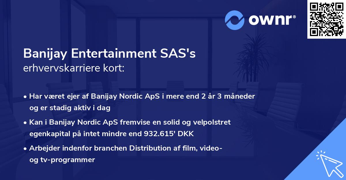 Banijay Entertainment SAS's erhvervskarriere kort