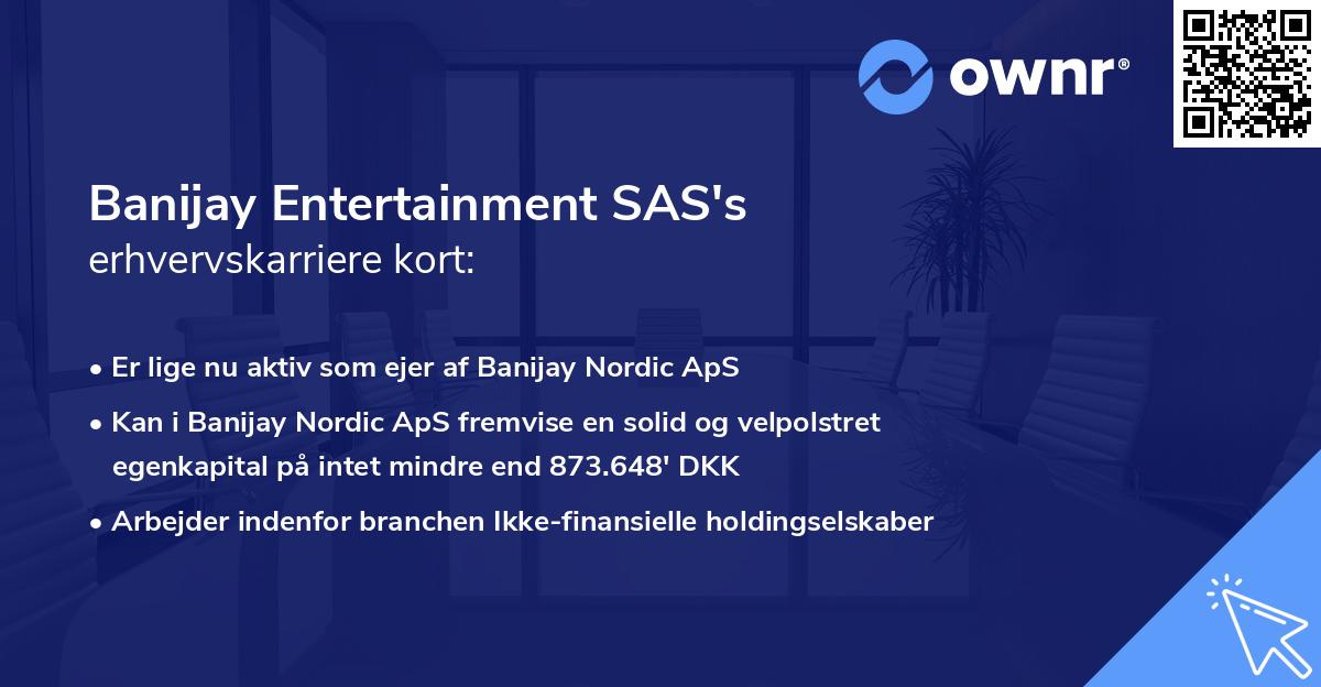 Banijay Entertainment SAS's erhvervskarriere kort