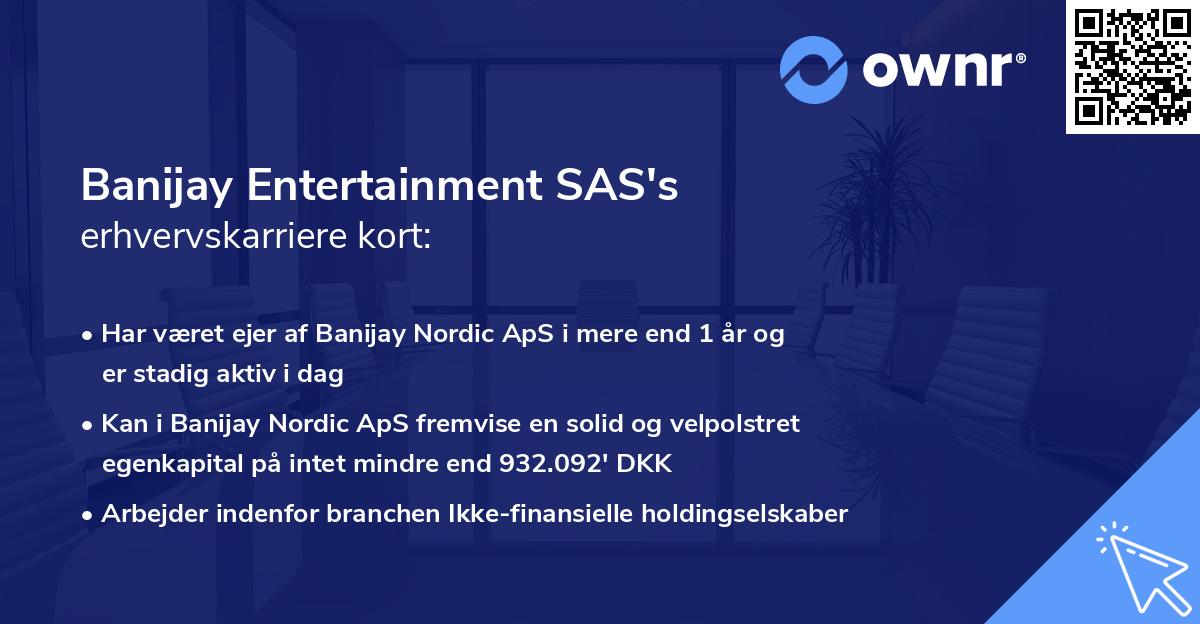 Banijay Entertainment SAS's erhvervskarriere kort