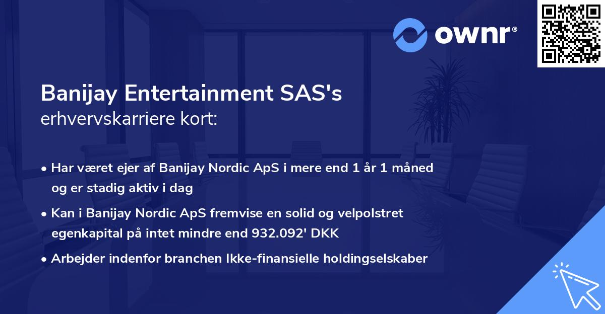 Banijay Entertainment SAS's erhvervskarriere kort