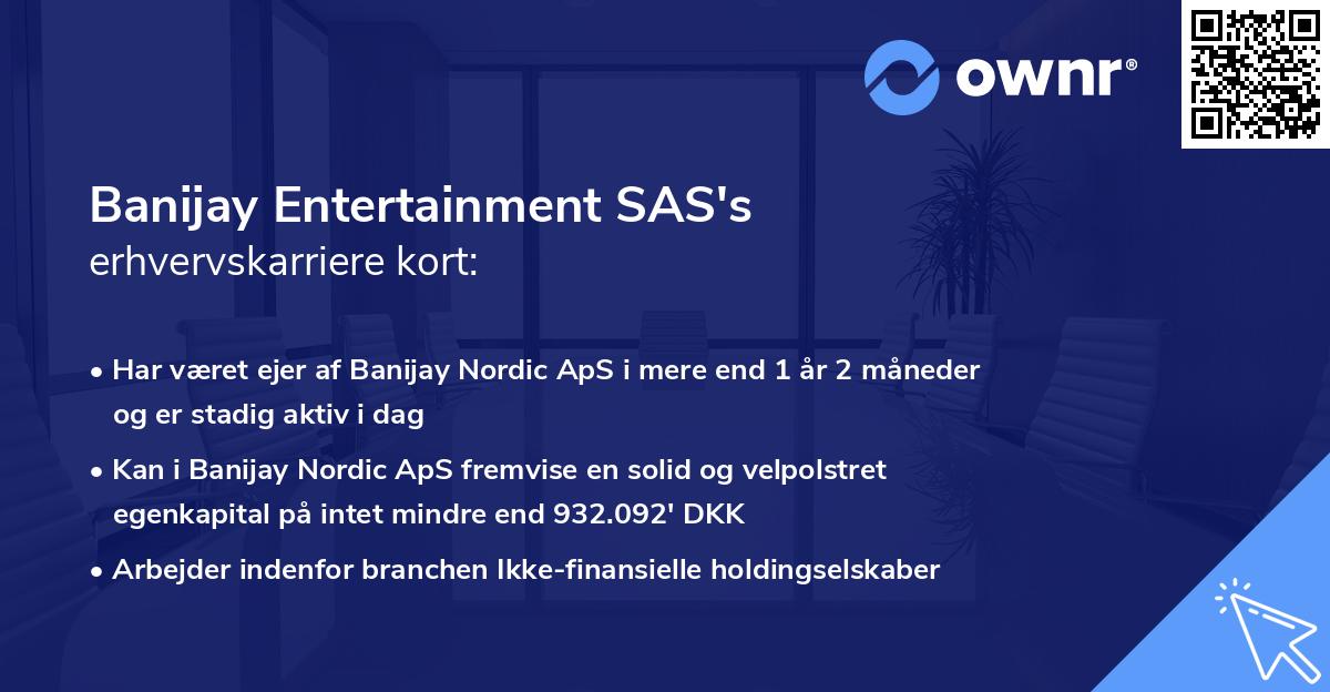 Banijay Entertainment SAS's erhvervskarriere kort