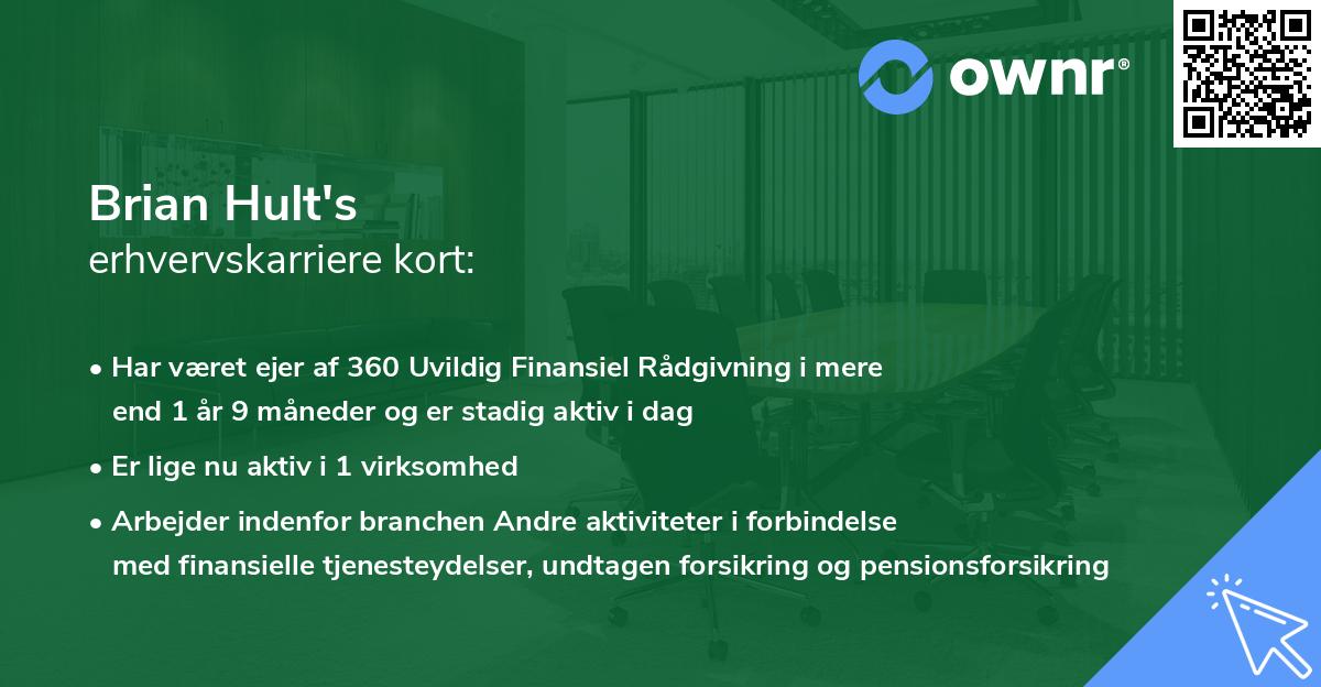 Brian Hult's erhvervskarriere kort
