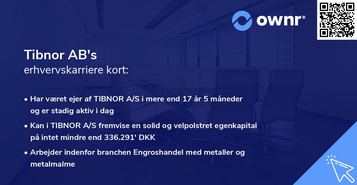 Tibnor AB's erhvervskarriere kort
