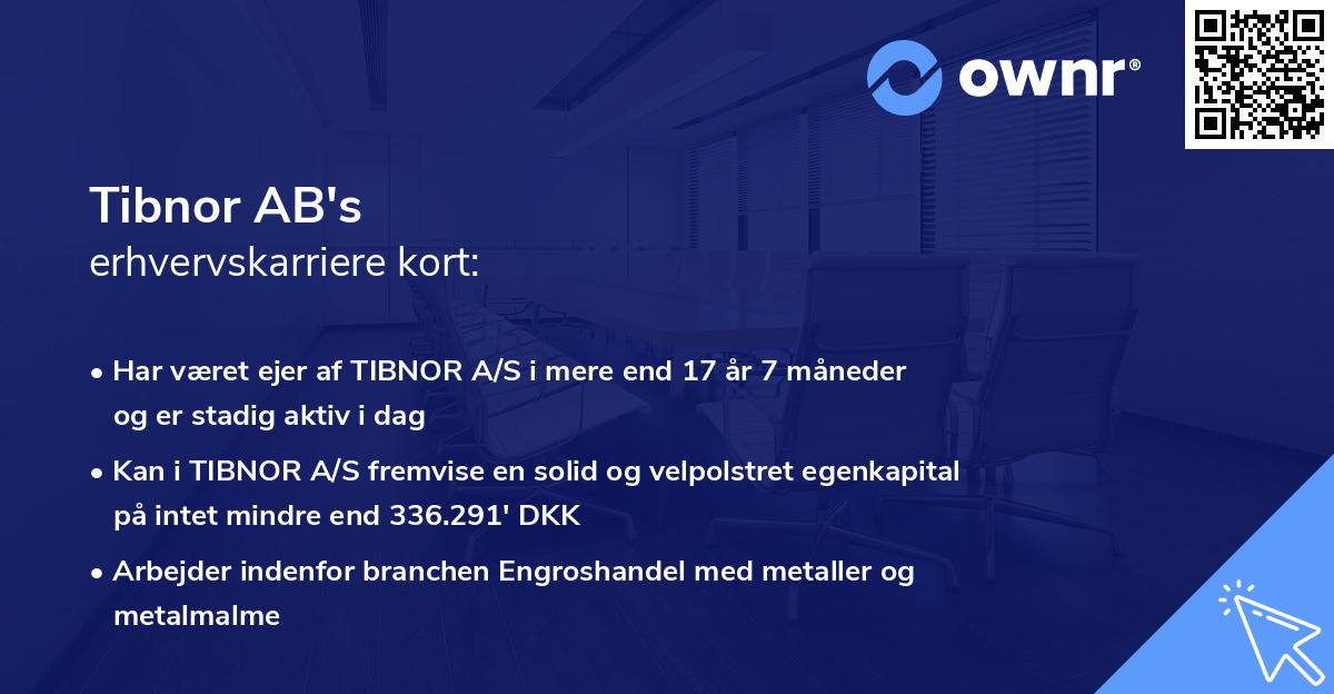 Tibnor AB's erhvervskarriere kort