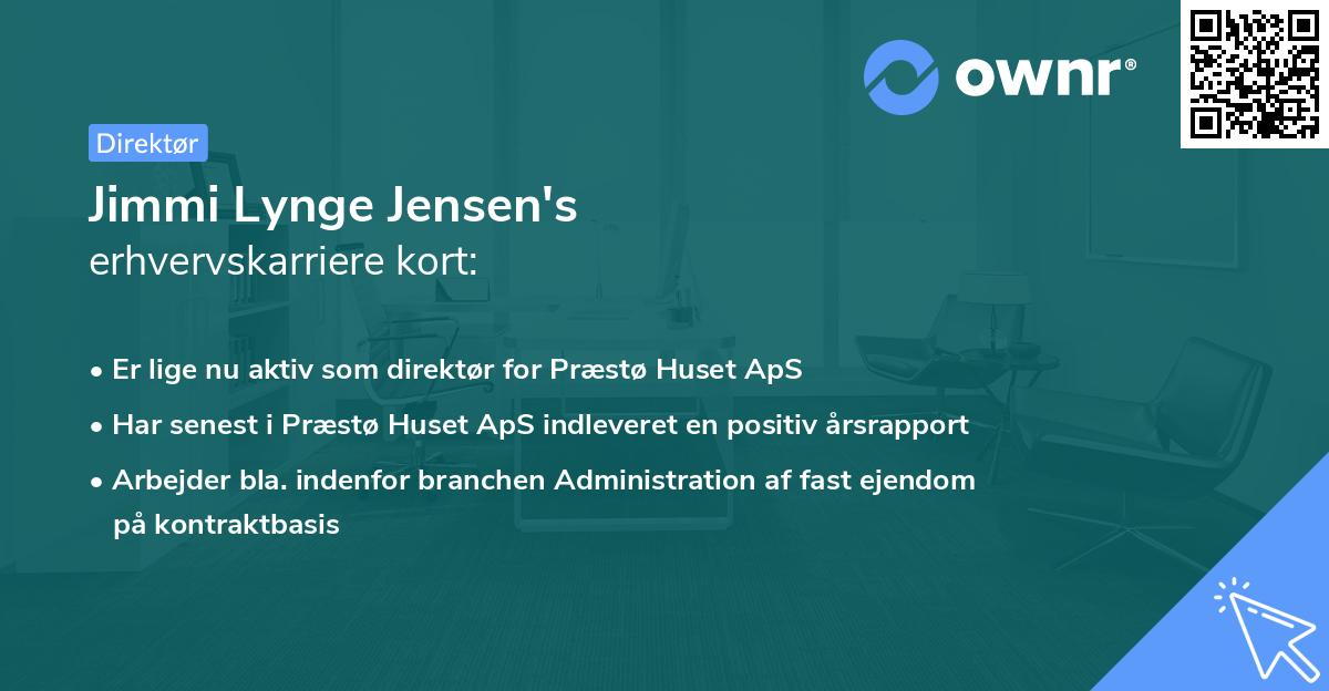 Jimmi Lynge Jensen's erhvervskarriere kort