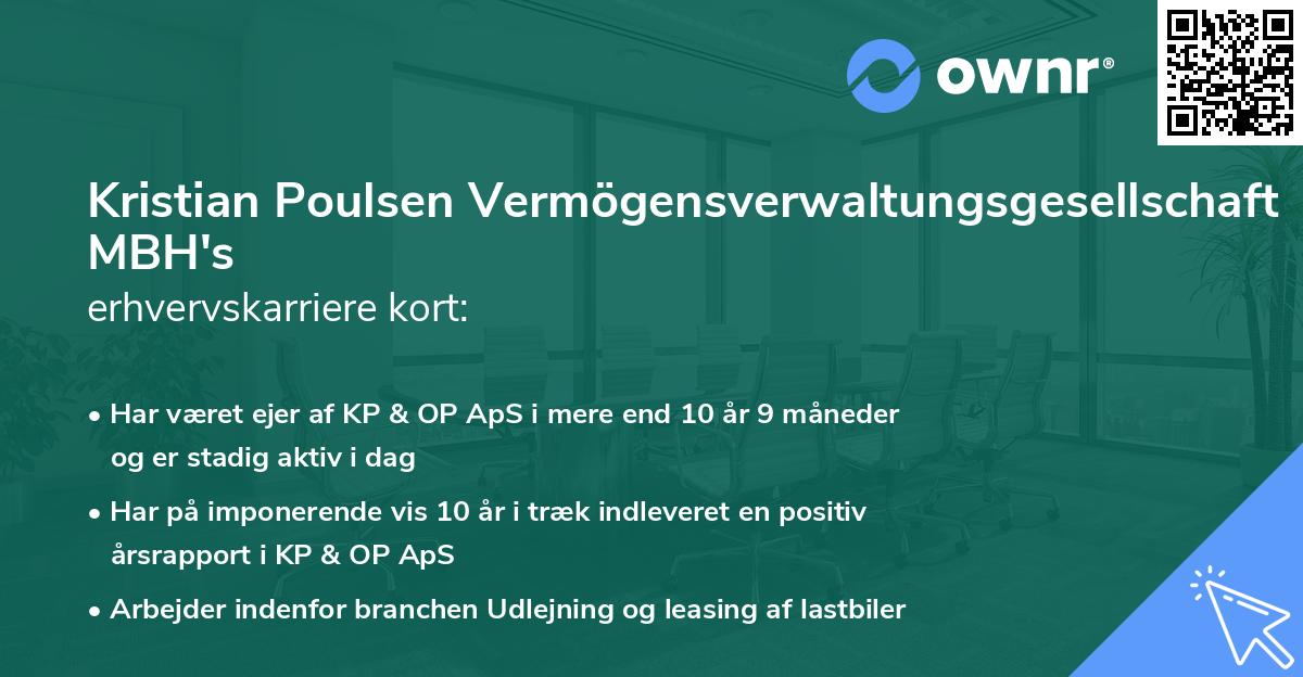 Kristian Poulsen Vermögensverwaltungsgesellschaft MBH's erhvervskarriere kort