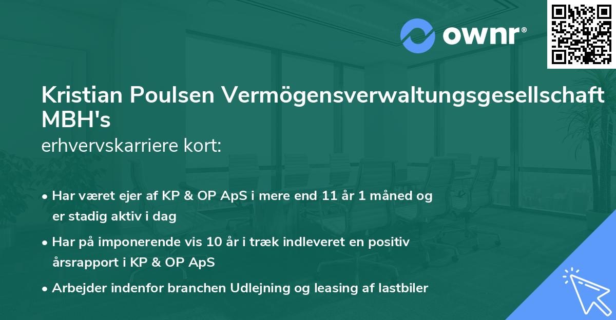 Kristian Poulsen Vermögensverwaltungsgesellschaft MBH's erhvervskarriere kort