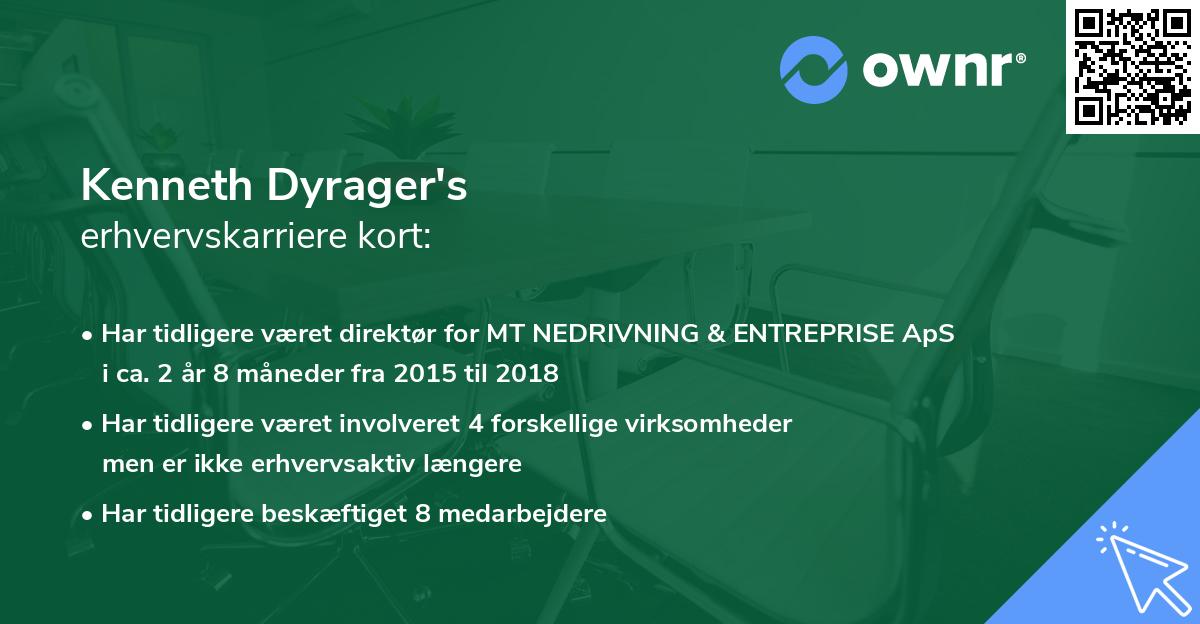 Kenneth Dyrager's erhvervskarriere kort
