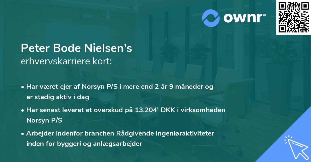 Peter Bode Nielsen's erhvervskarriere kort