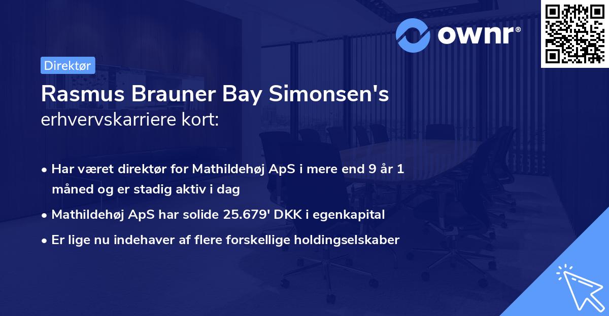 Rasmus Brauner Bay Simonsen's erhvervskarriere kort