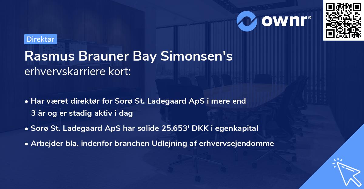 Rasmus Brauner Bay Simonsen's erhvervskarriere kort