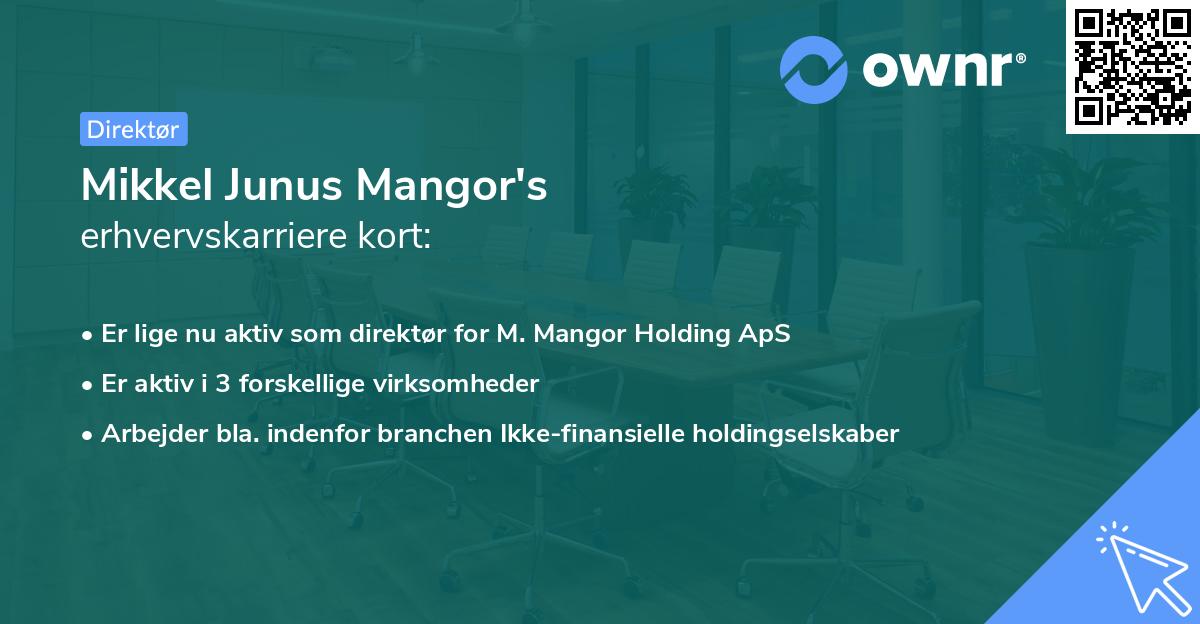 Mikkel Junus Mangor's erhvervskarriere kort