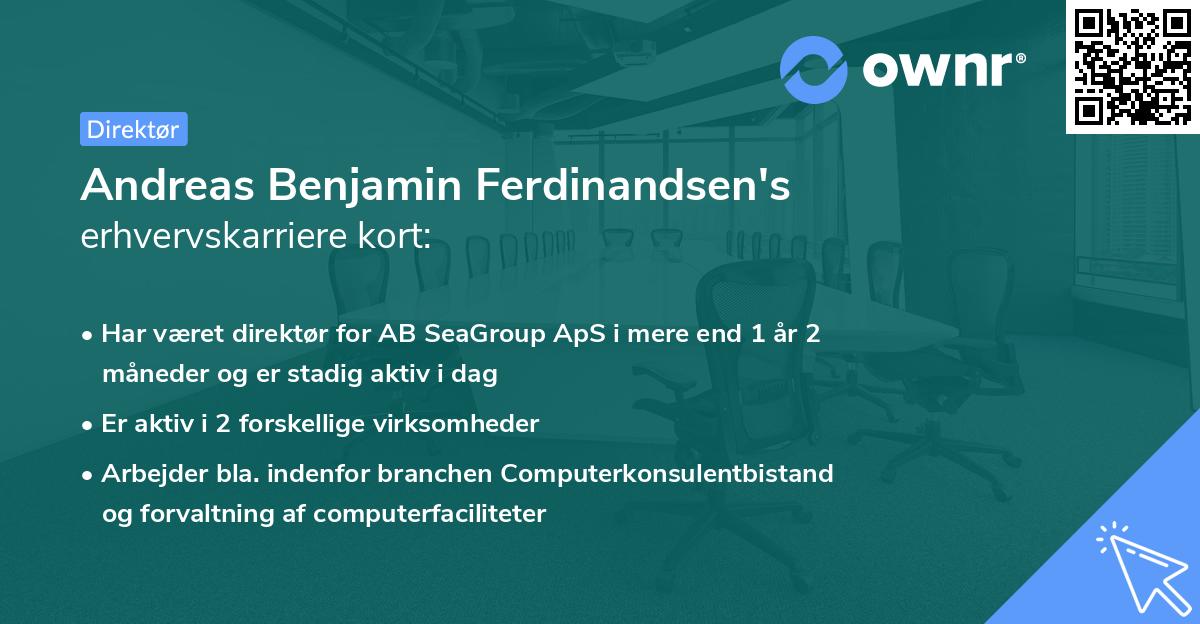 Andreas Benjamin Ferdinandsen's erhvervskarriere kort