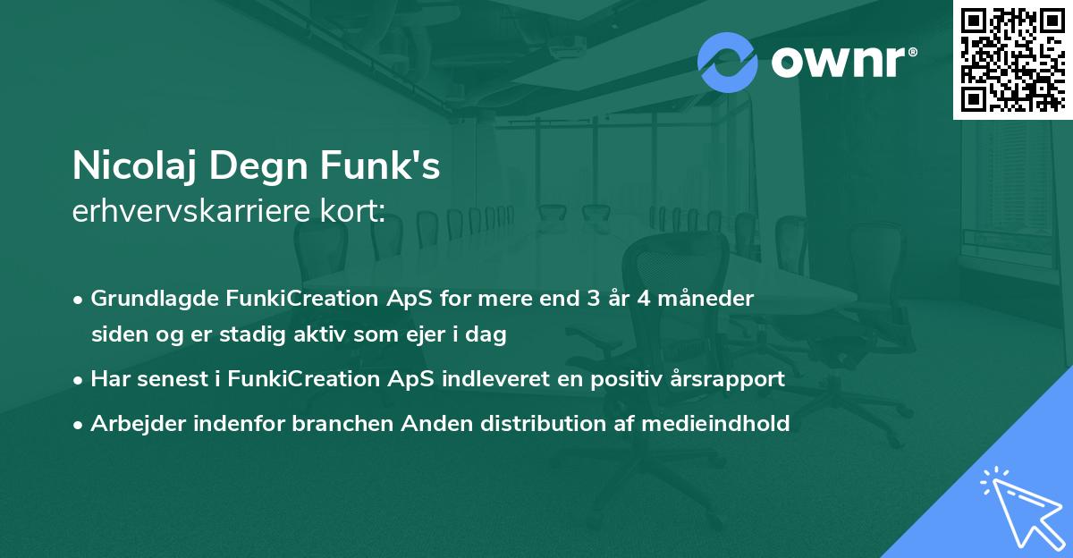 Nicolaj Degn Funk's erhvervskarriere kort