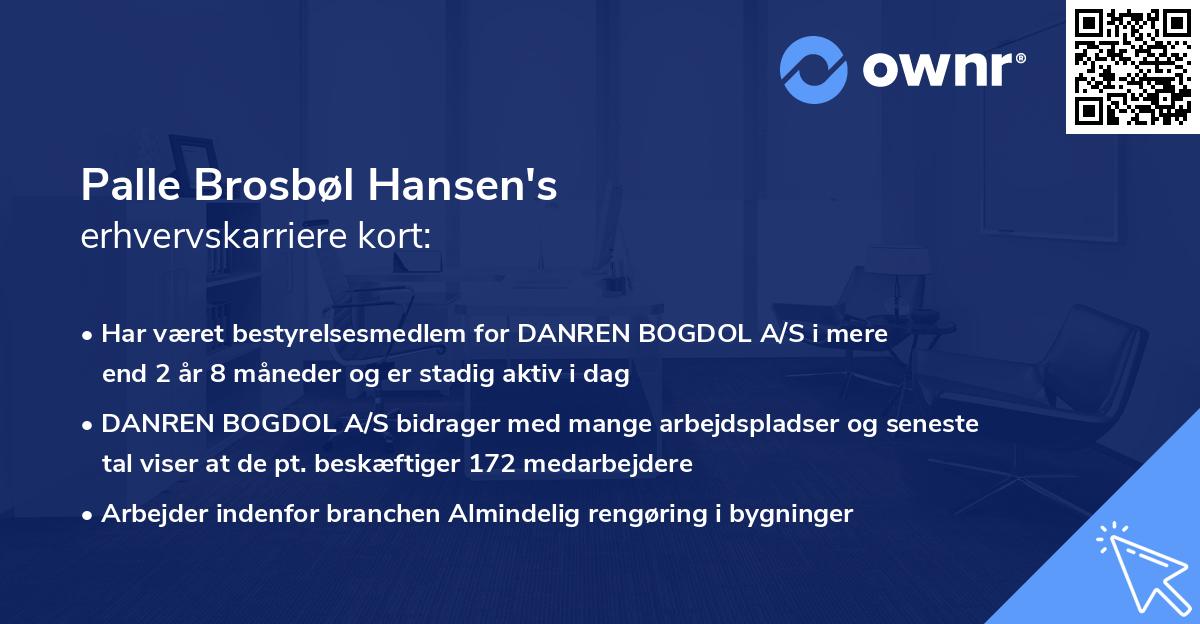 Palle Brosbøl Hansen's erhvervskarriere kort