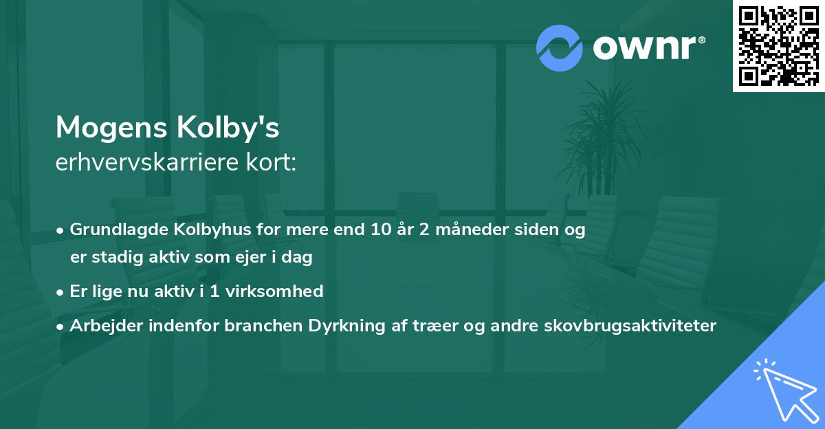 Mogens Kolby's erhvervskarriere kort