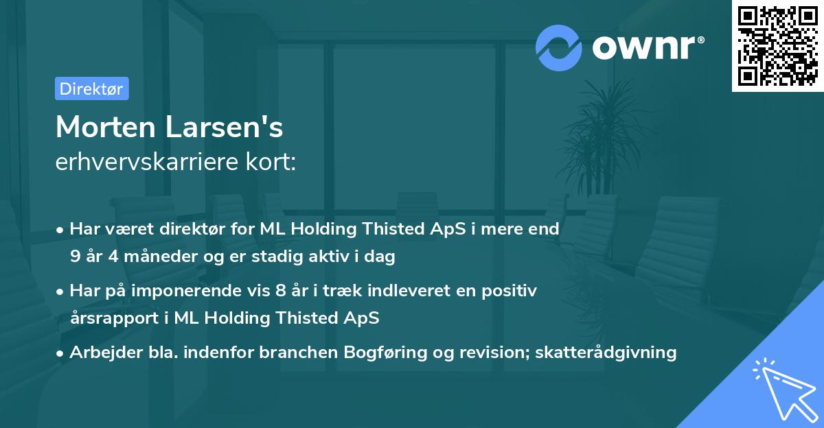 Morten Larsen's erhvervskarriere kort