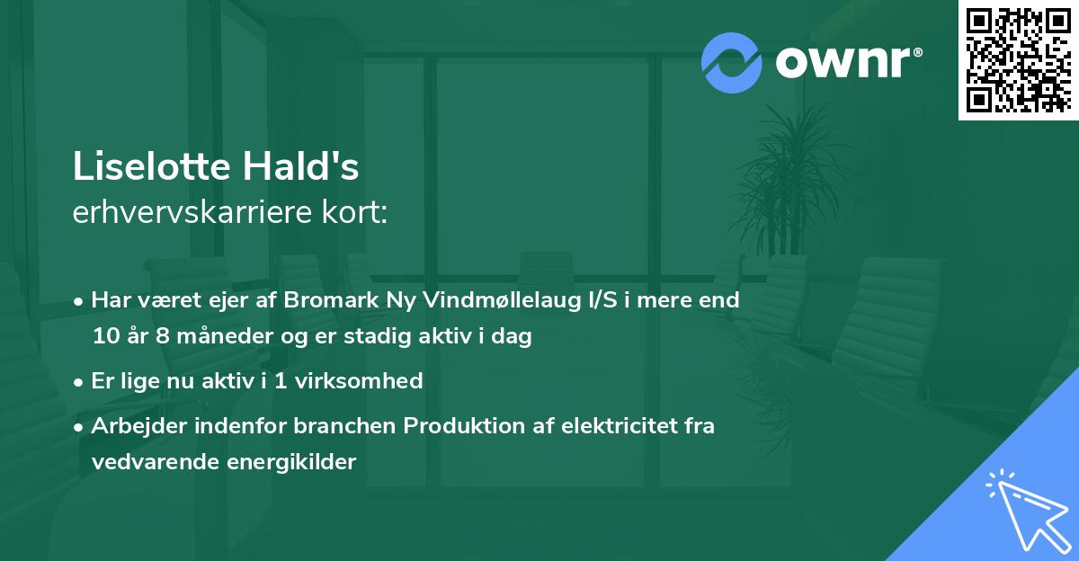 Liselotte Hald's erhvervskarriere kort