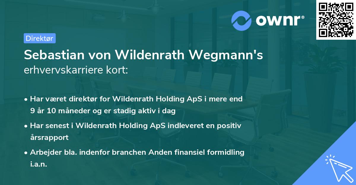 Sebastian von Wildenrath Wegmann's erhvervskarriere kort