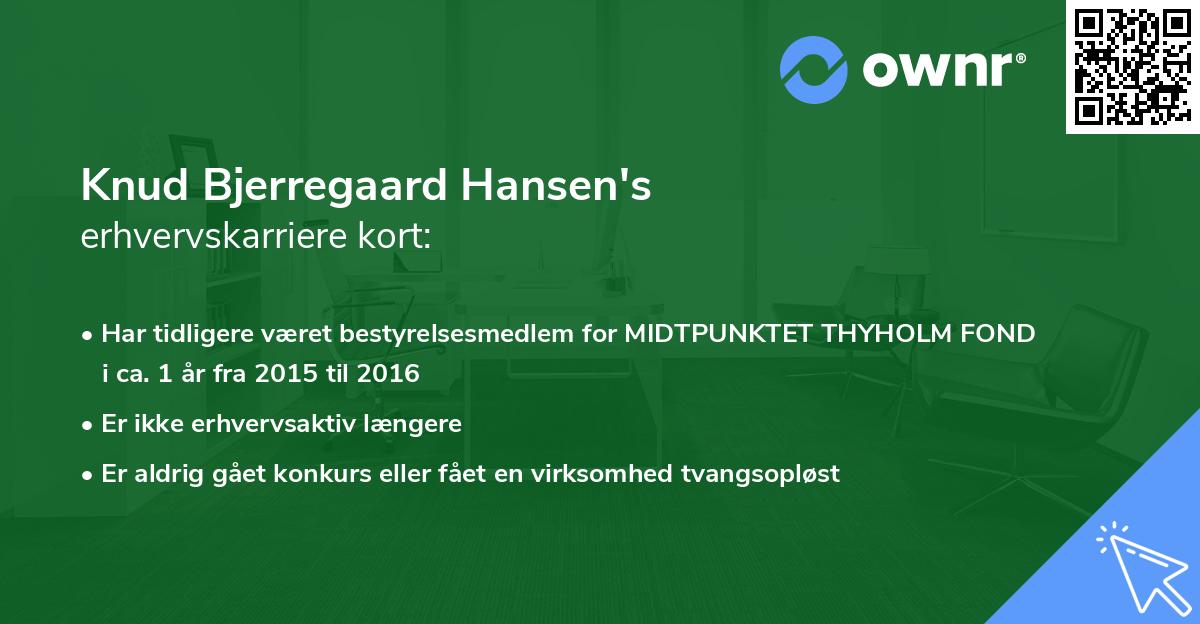 Knud Bjerregaard Hansen's erhvervskarriere kort