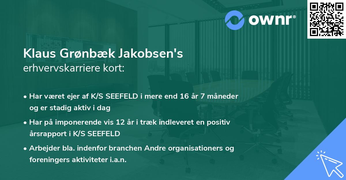 Klaus Grønbæk Jakobsen's erhvervskarriere kort