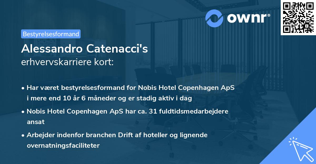 Alessandro Catenacci's erhvervskarriere kort