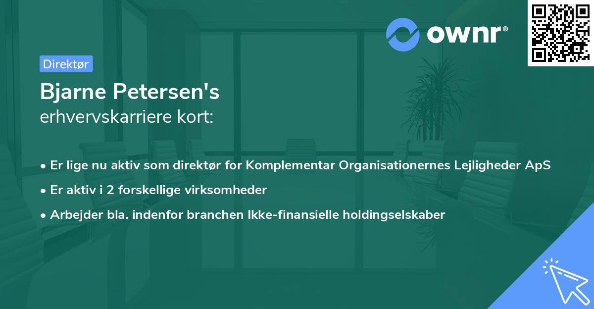 Bjarne Petersen's erhvervskarriere kort