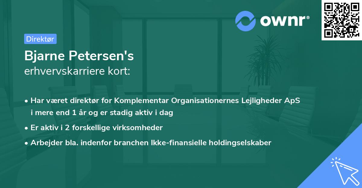 Bjarne Petersen's erhvervskarriere kort