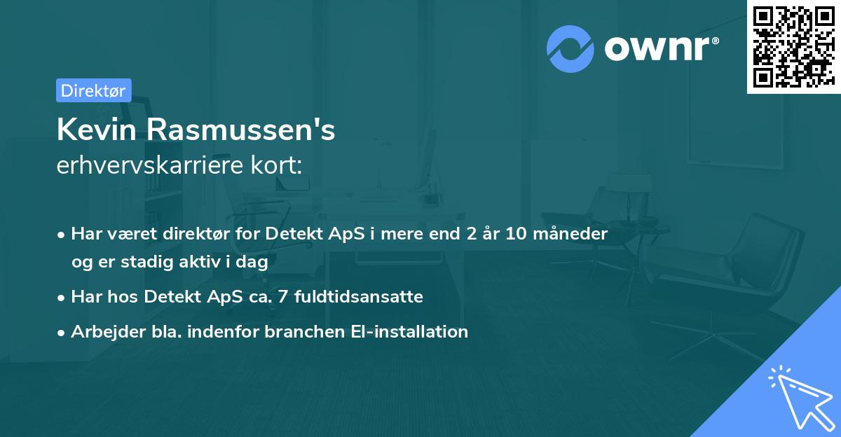 Kevin Rasmussen's erhvervskarriere kort